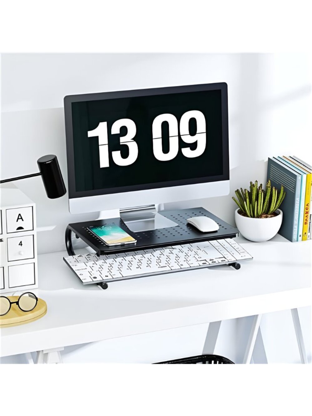 Monitor Stand Riser, Monitor Riser,Laptop Shelf w/Vented for Screen - Picture 2 of 7